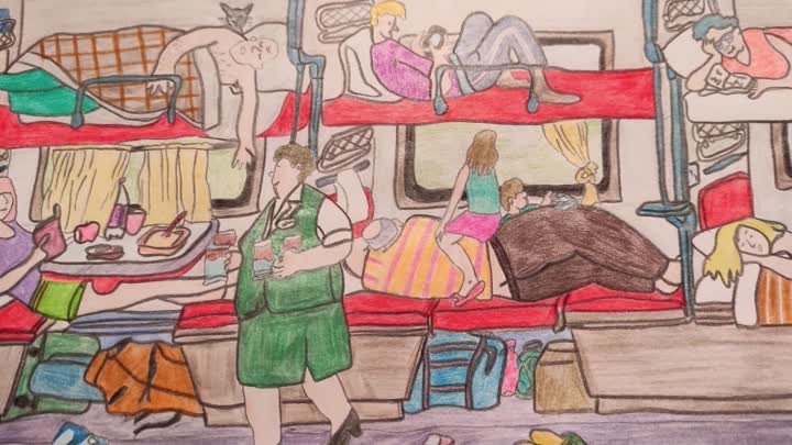 Рисунки юных пассажиров 