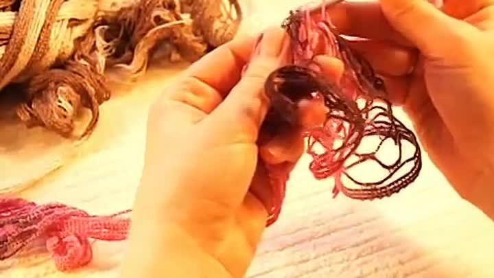 французский шарфик, вязаный крючком