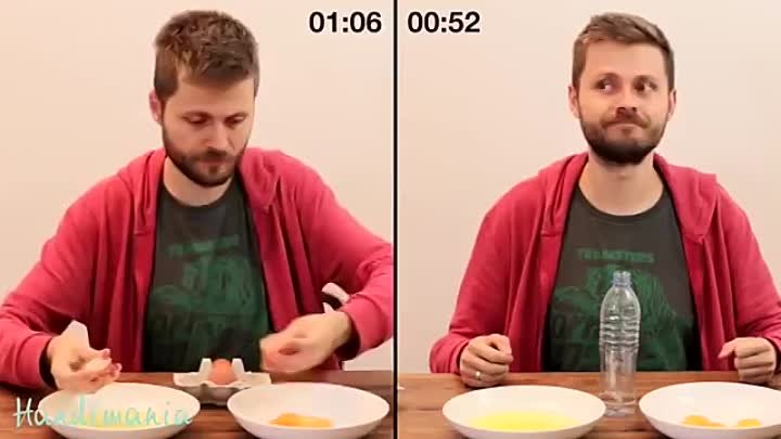 Very cool way to separate egg yolk