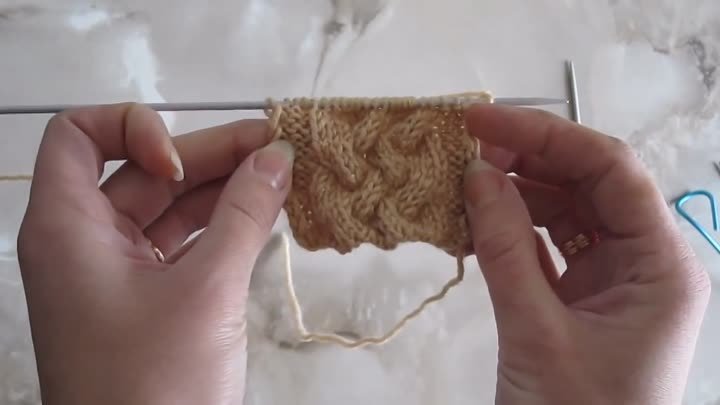 Вяжем спицами узор Большая Коса. How to Knit the Chunky Braid Stitch