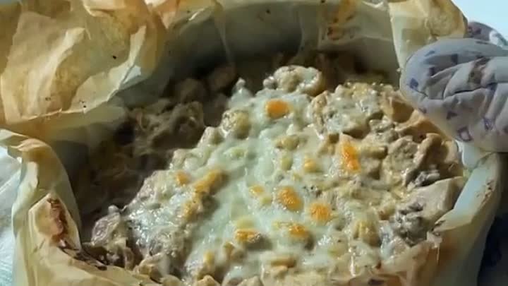 Простая запеканка с цветной капустой и грибами