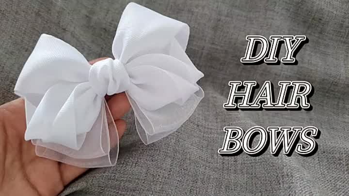 Очень ЛЕГКИЙ БАНТ в школу✨️✨️✨️DIY HAIR BOWS 💕💕💕