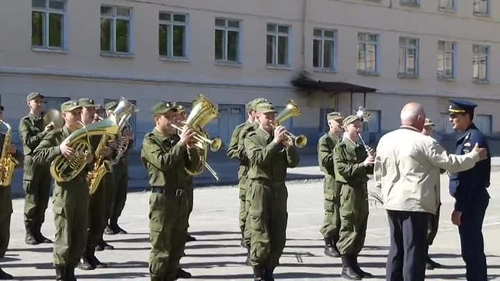 Генерал-майор Солохин С.П. и оркестр ШМАС