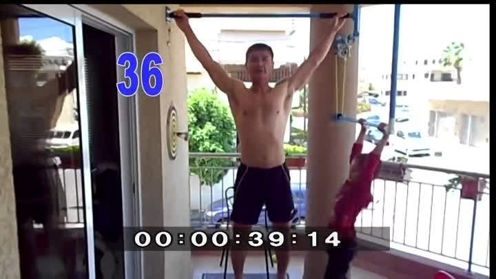 Most Pull ups Record 47 in(1 min).Подтягивание на турнике 47 раз.Μον ...