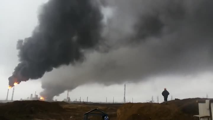 Пожар на заводе "Ставролен" в Будённовске