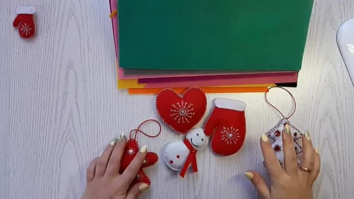 Елочные игрушки из фетра МК для новогоднего декора.