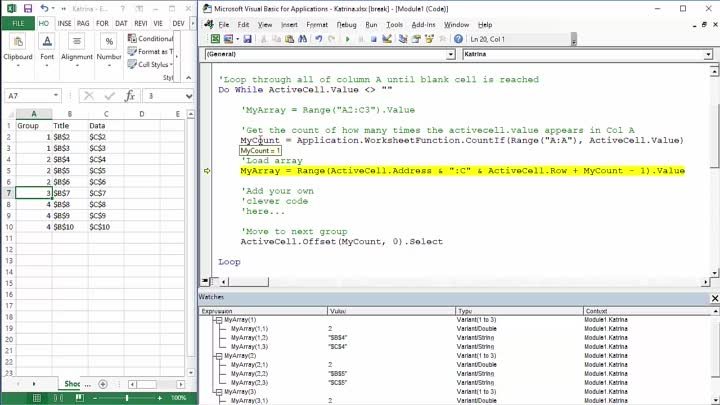 173 Dynamically Populating A Reusable Array While Looping Through A Table