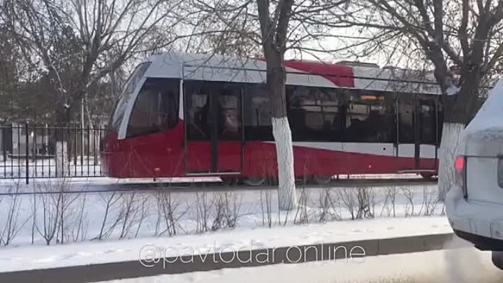 Новый трамвай. Первый выезд. Павлодар 2017