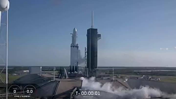 Старт Falcon Heavy со спутником Arabsat-6A. 12.04.2019г.