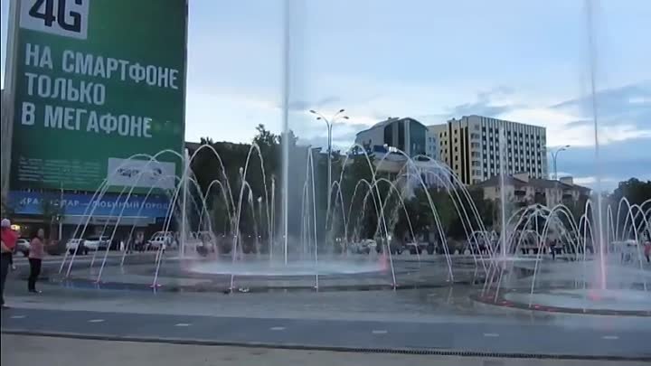 Музыкальный фонтан в Краснодаре под Калинка Малинка