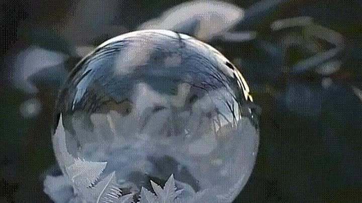 замерзание мыльного пузыря