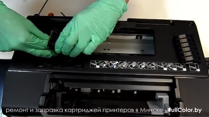 Видео замена печатающей головки в принтере EPSON