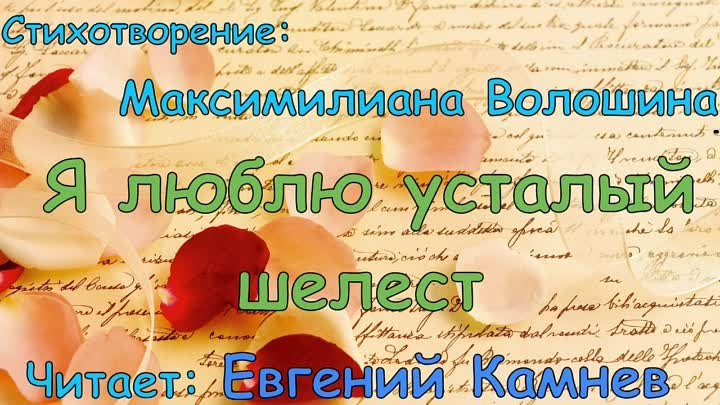 #ЕвгенийКамнев читает стихотворение #МаксимилианаВолошина Я люблю ус ...