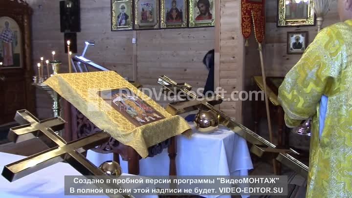 Освящение крестов на купола Свято-Никольского храма с.Мужиново