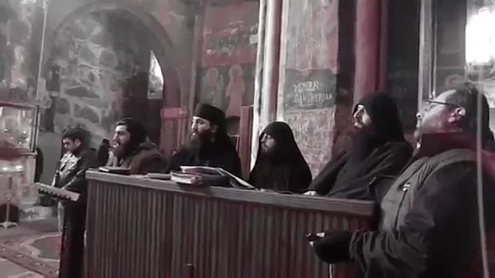 Грузинские монахи в монастыре Зарзма