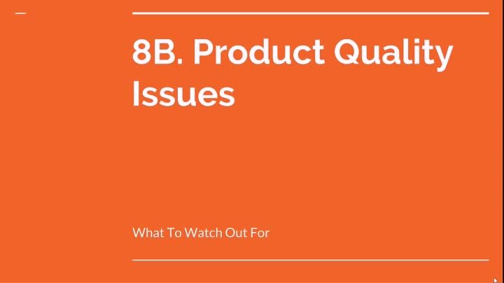 I2 - Product Quality Issues