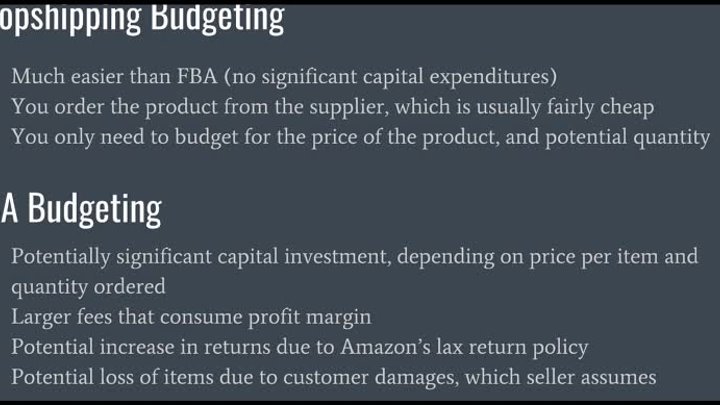 I4 - Handling Finances - FBA and Dropshipping