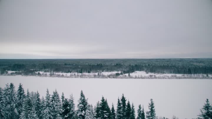 Сказочные зимние пейзажи. Княжпогостский район. Коми.Аэросъёмка.