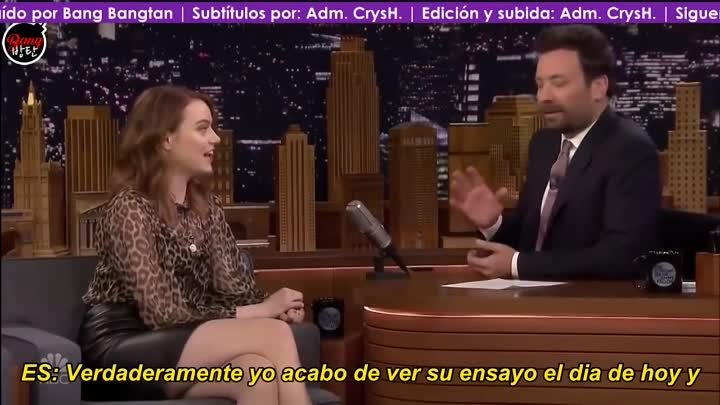 [Sub+Español]+Emma+Stone+habla+con+Jimmy+Fallon+sobre+BTS