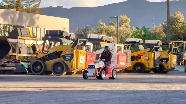 Nitro Methane Powered Lawn Tractor Burnouts and Drive!.mp4
