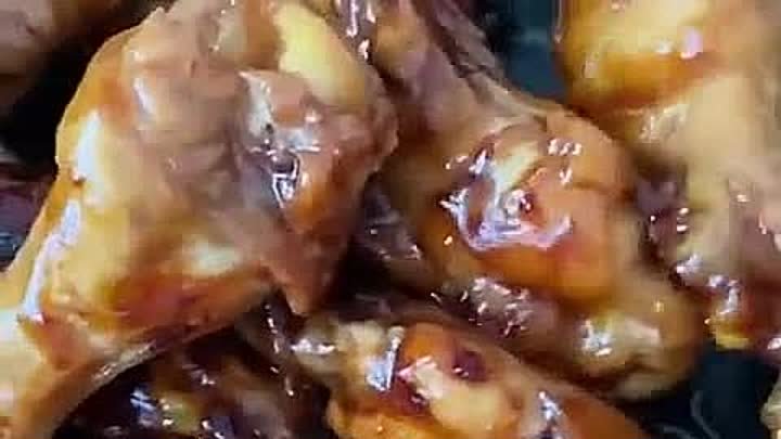 Куриные крылья в соусе терияки на сковороде