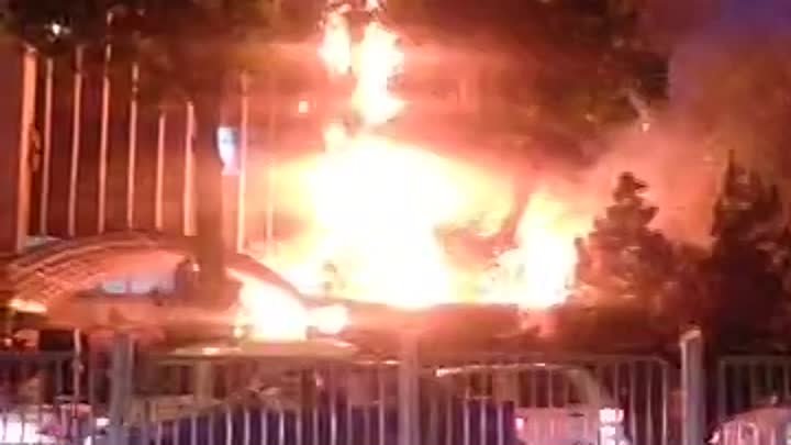 Пожар в Ташкенте,в районе Алайского рынка.