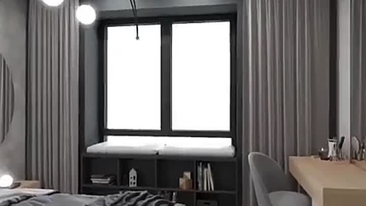 спальня в серых тонах