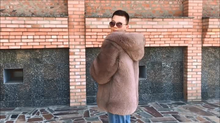Fashionable #men's fur coat made of arctic fox, sable color tort ...