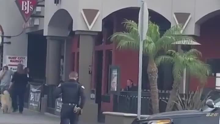 США. Арест женщины в ресторане полицией Лос-Анжелеса.