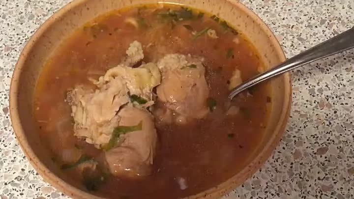 Суп из цыплёнка с кускусом по - алжирски
