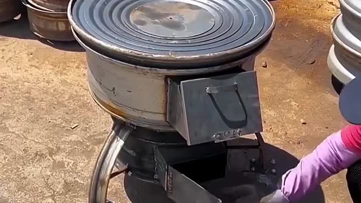 Процесс изготовления печи из из колёсных дисков