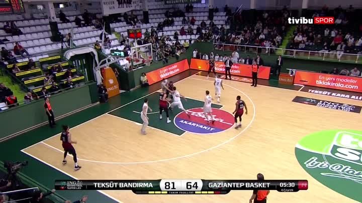 BSL 8. Hafta Özet - Teksüt Bandırma BK 99-72 Gaziantep Basketbol