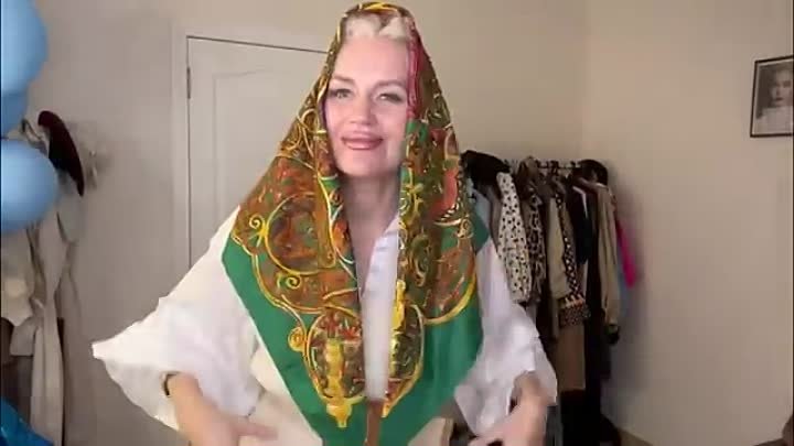 Как повязать красиво платок на голову в Пасхальный день размер 90_90