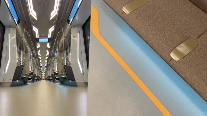 Линолеум в вагоне метро "Москва-2024"