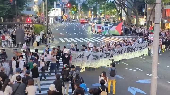 В Токио прошла масштабная демонстрация в знак солидарности с Газой.