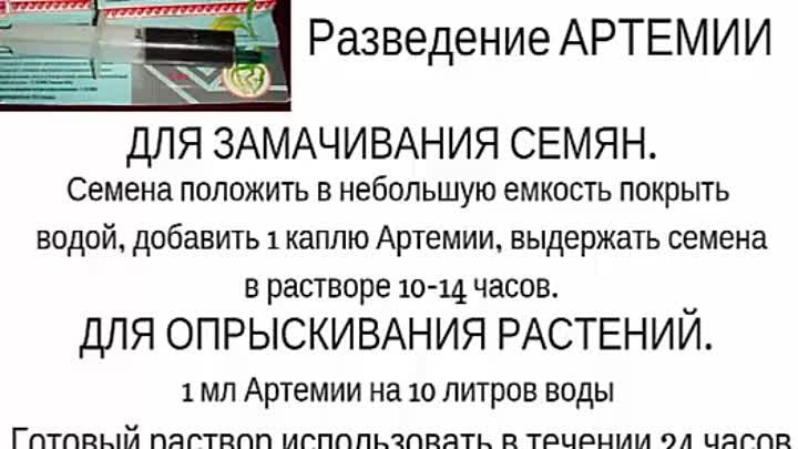 Чем обработать семена  перед посевом  Стимулятор Артемия