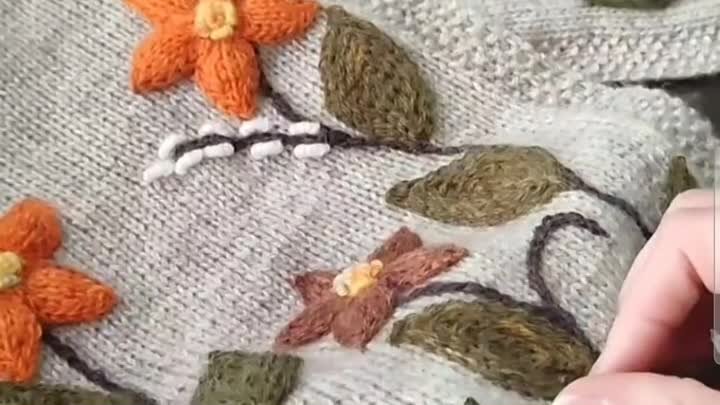 🌿Вышивка с помощью крючка  🌿
Видео by_gulderen