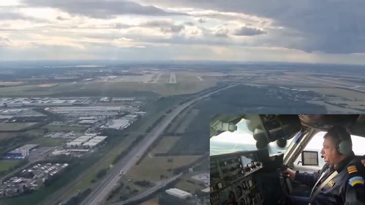 Ан-225 МРИЯ. Уникальное видео взлета снятое с воздуха. Рейс Киев-Лей ...