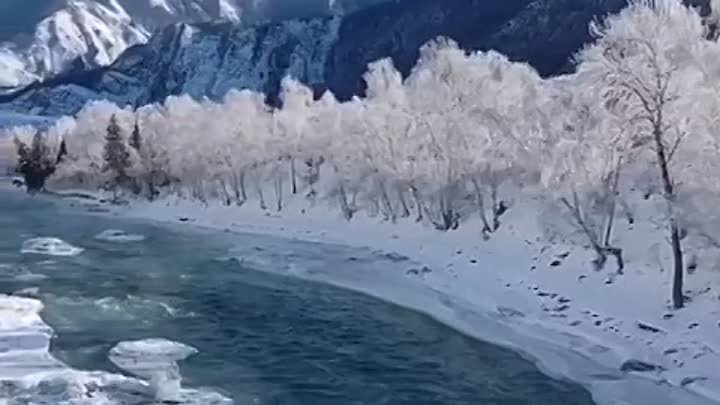 Зимние пейзажи на реке Чуя Горный Алтай, Россия.🇷🇺 Может быть на А ...