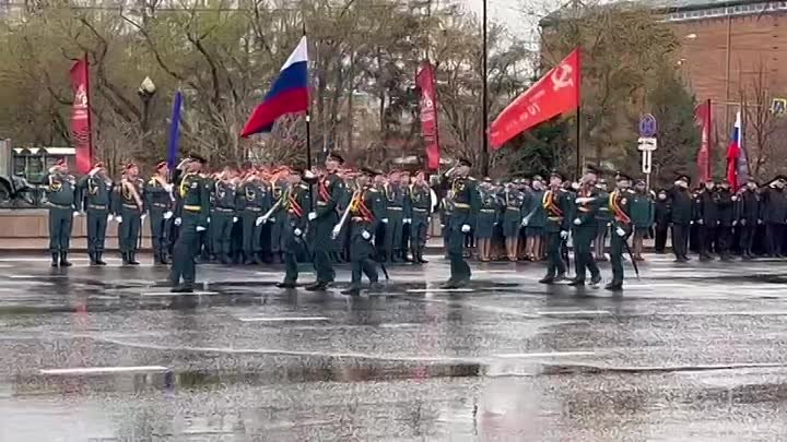 Генеральная репетиция праздничного Парада Победы в Иркутске