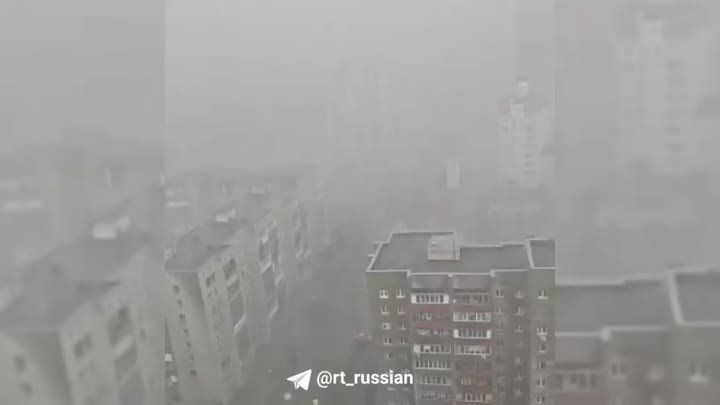 Сильный ливень с градом прошёл в Новосибирске