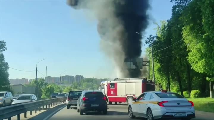 В Подольске сгорел автобус