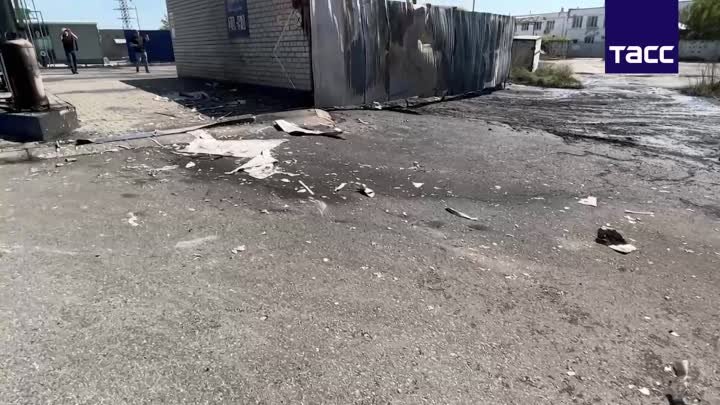 Газозаправочная станция в Шебекине после атаки дрона ВСУ