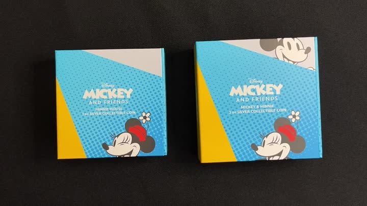 Disney Mickey Mouse & Minnie Mouse Silver Coins