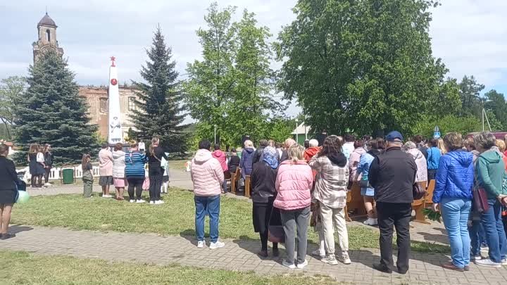 Митинг, посвящённый дню  Победы. Гимн Республики Беларусь. 
20240509 ...