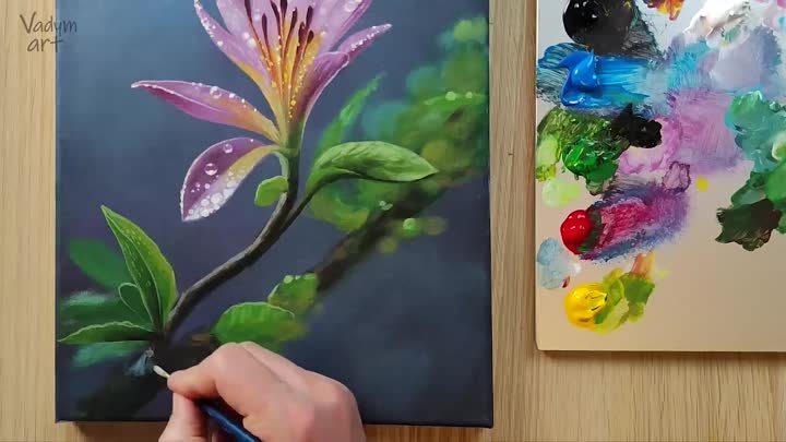 Floral Acrylic Painting _ Vadym art
