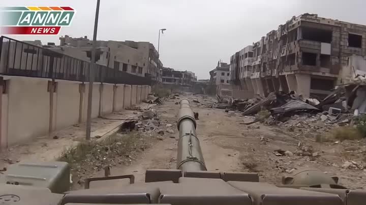 Танковый бой в Сирии, Дамаск 2014 год.