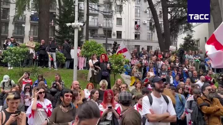 Акция протеста перед парламентом Грузии