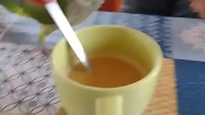 Как попугачик научился размешивать сахар ложечкой в чашке с кофе!.mp4