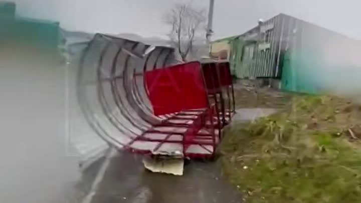 Мощный циклон прошёл на Камчатке, Россия